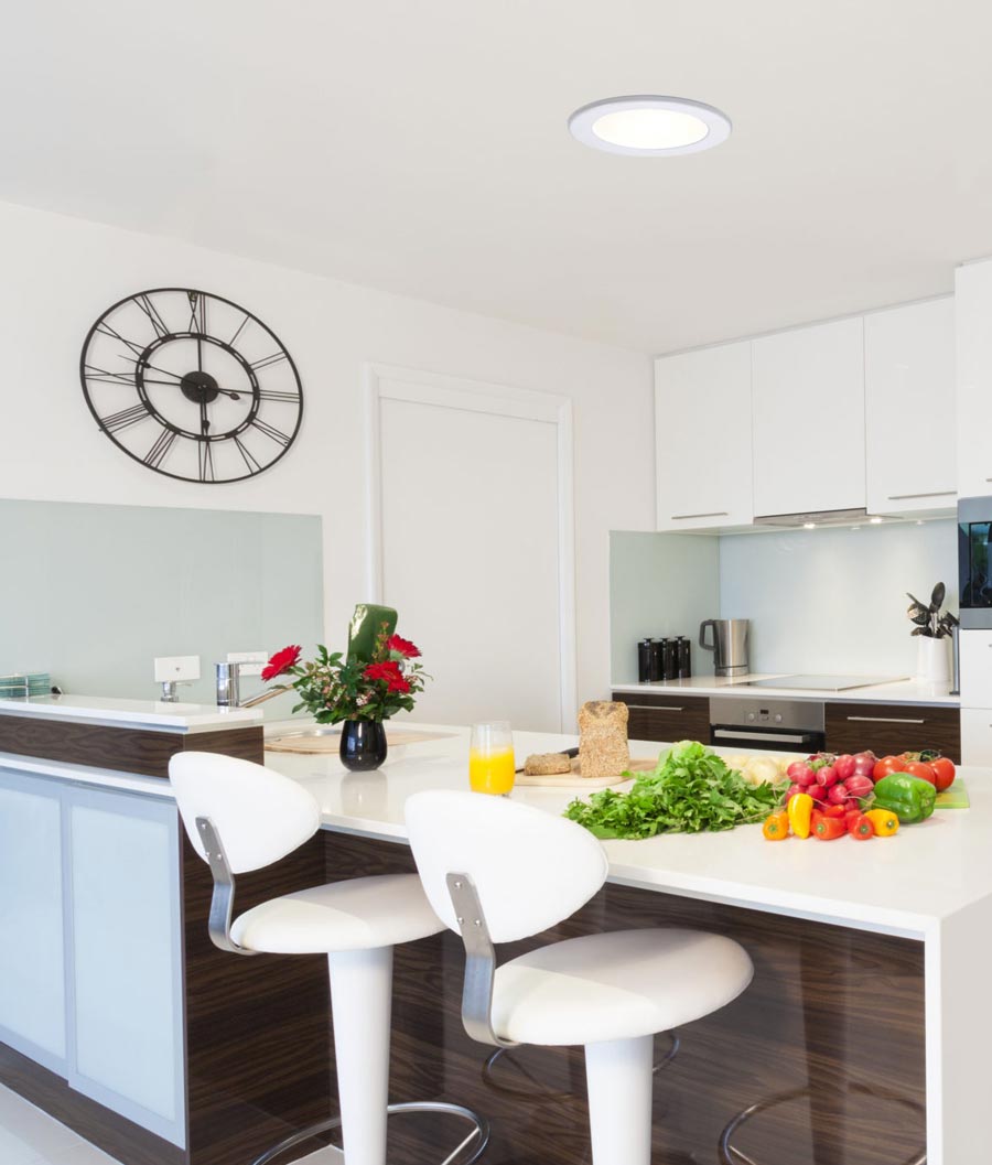 Natural Light residential tubular skylight installed in modern kitchen