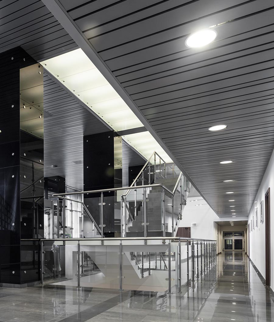 Row of Natural Light tubular skylight in modern commercial office thumb